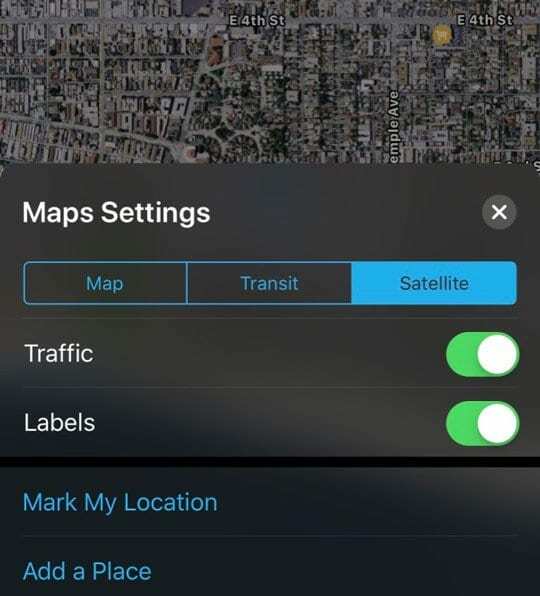 tmavý režim apple map zvaný noční režim