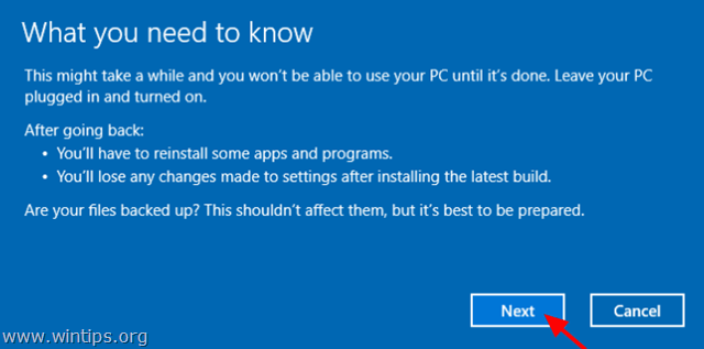 Deinstallieren Sie die neueste Version von Windows 10