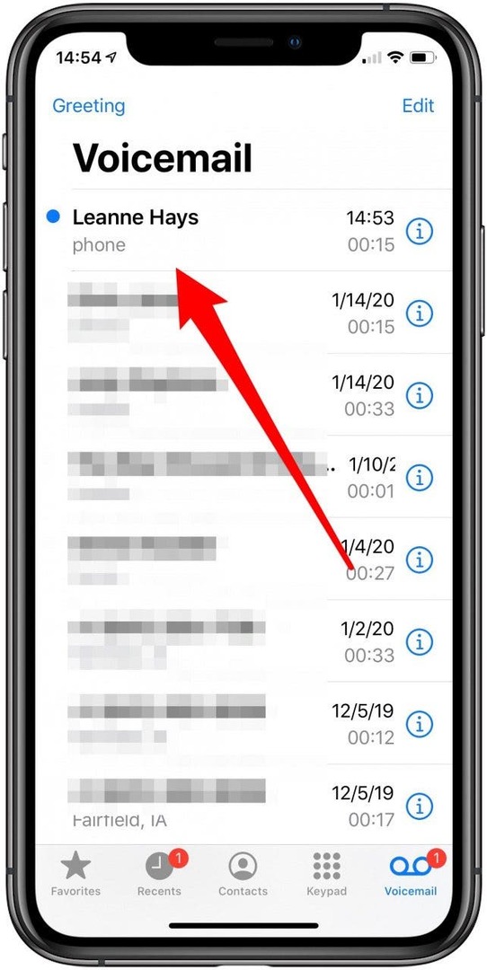 Tippen Sie auf Voicemail auf dem iPhone