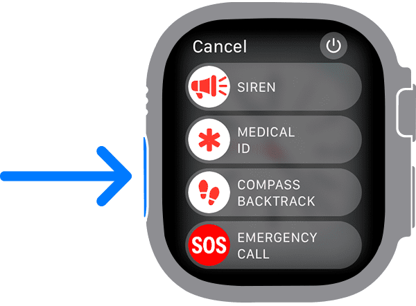 Kā lietot darbības pogu Apple Watch Ultra — sirēna