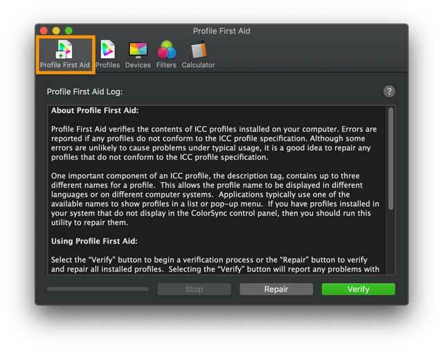 Утиліта Color Sync на Mac