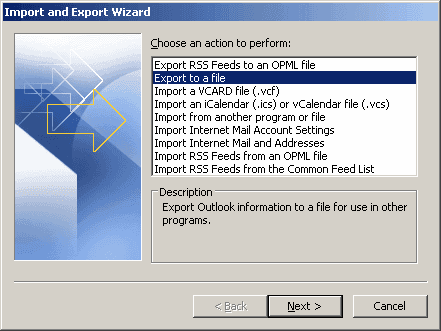 Outlook-2010-파일로 내보내기
