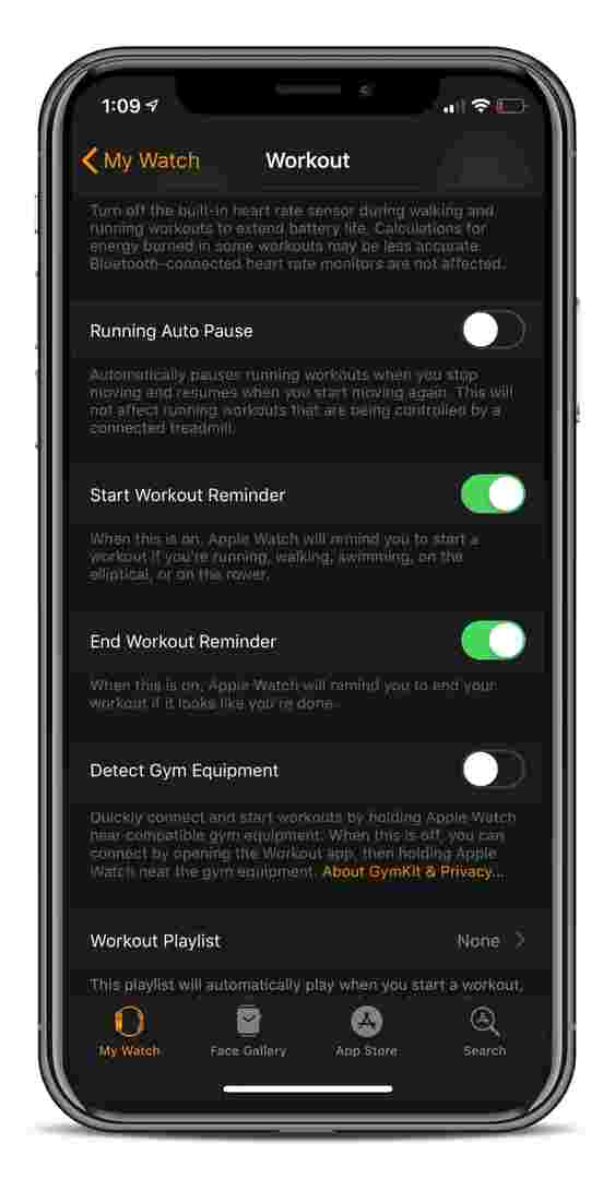 Automatische Trainingserkennung auf der Apple Watch