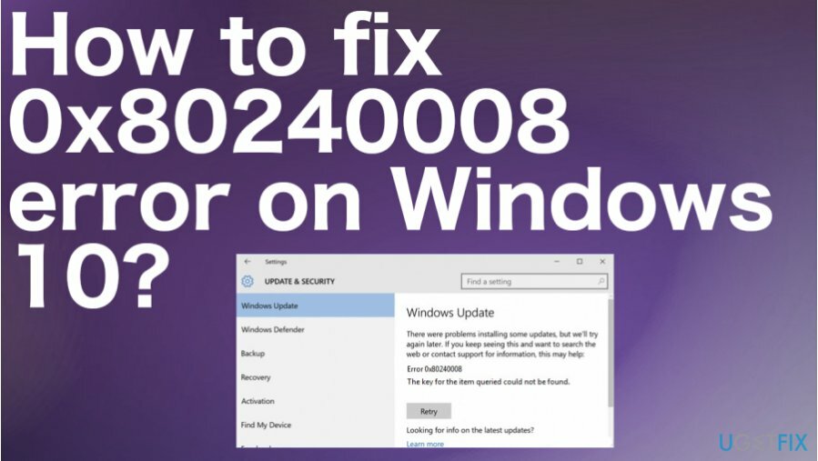 Como corrigir o erro 0x80240008 no Windows 10