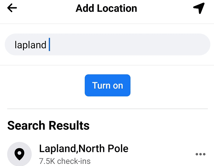 მოძებნეთ ფეისბუქზე check in location