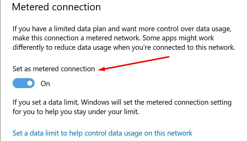 ota käyttöön mittausyhteys windows 10