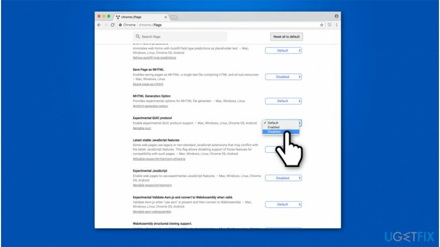 Vyhledejte v prohlížeči Chrome experimentální protokol QUIC