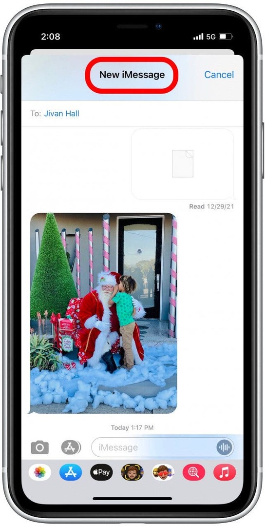 Jak poslat ohňostroj na iPhone krok 4 - Potvrďte iMessage