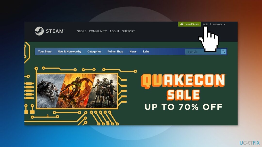 Use a versão Web do Steam