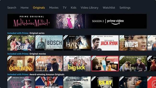 Amazon Prime Video Originals sur Apple TV