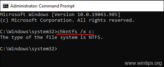 Deshabilite chkdsk en la plataforma de Windows