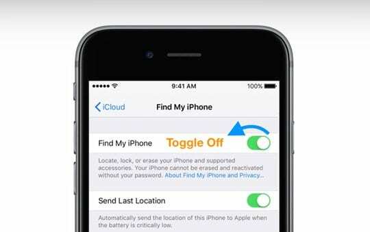 искључите Финд ми иПхоне
