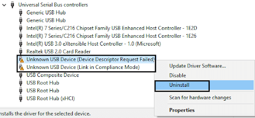 Reinstallare il driver del dispositivo USB per correggere il dispositivo USB sconosciuto