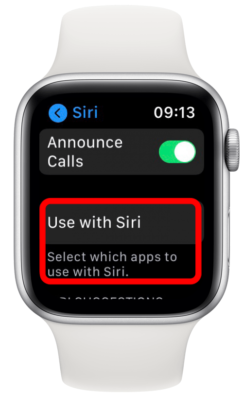 Enfin, si vous appuyez sur Utiliser avec Siri, vous pouvez basculer quelles applications peuvent être utilisées avec Siri.