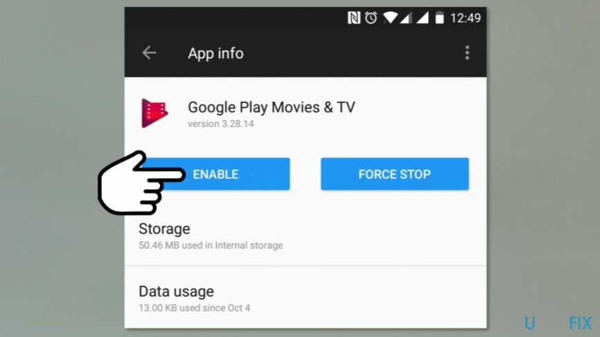 Activați aplicația preinstalată dezactivată pe Android