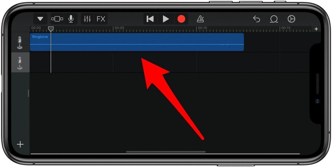 Trascina il memo vocale nella finestra principale di Garageband.