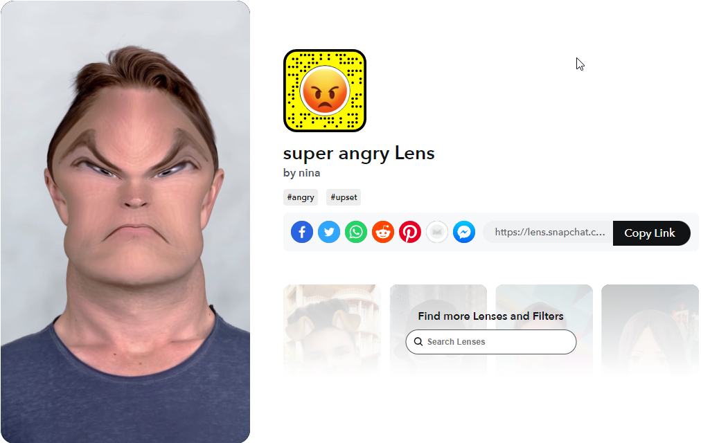 Snapchat Lenses Super angry Lens od niny