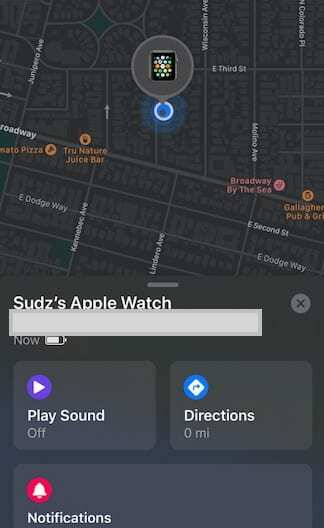 Find Lost Apple Watch via FindMy App