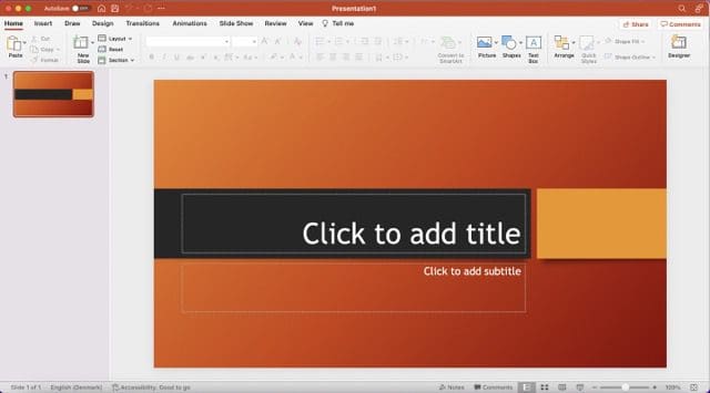 скриншот пользовательского интерфейса powerpoint