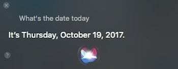מציאת תאריך באמצעות MacBook Siri