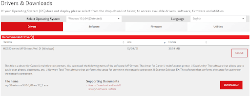 Canon MX922 드라이버 다운로드