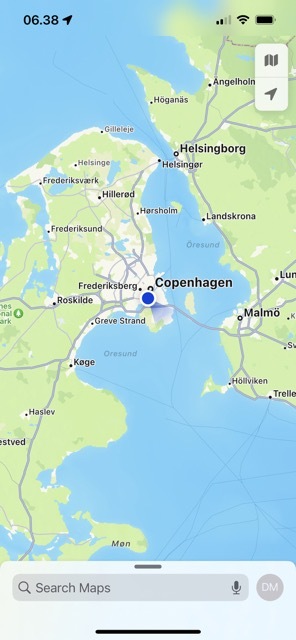 Tillbaka i Apple Maps Location Skärmdump