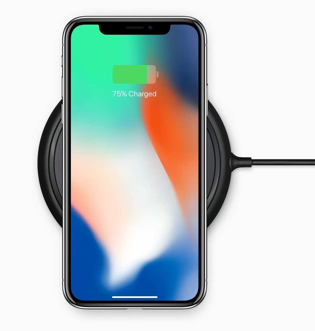 iPhone X op draadloze oplaadmat