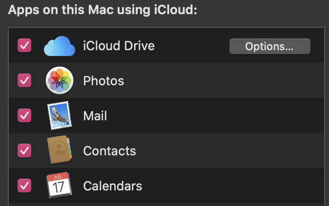 Apps auf diesem Mac mit iCloud