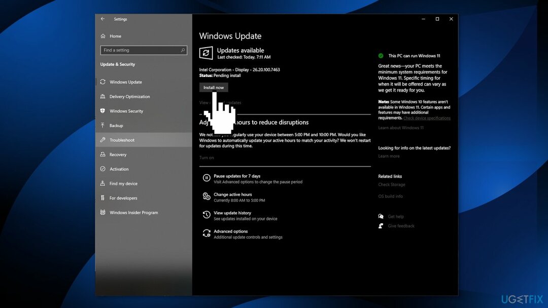 Instalați toate actualizările Windows disponibile