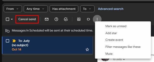 E-mail agendado do Gmail