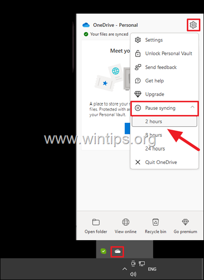 Cara Menjeda Menyinkronkan File ke OneDrive.