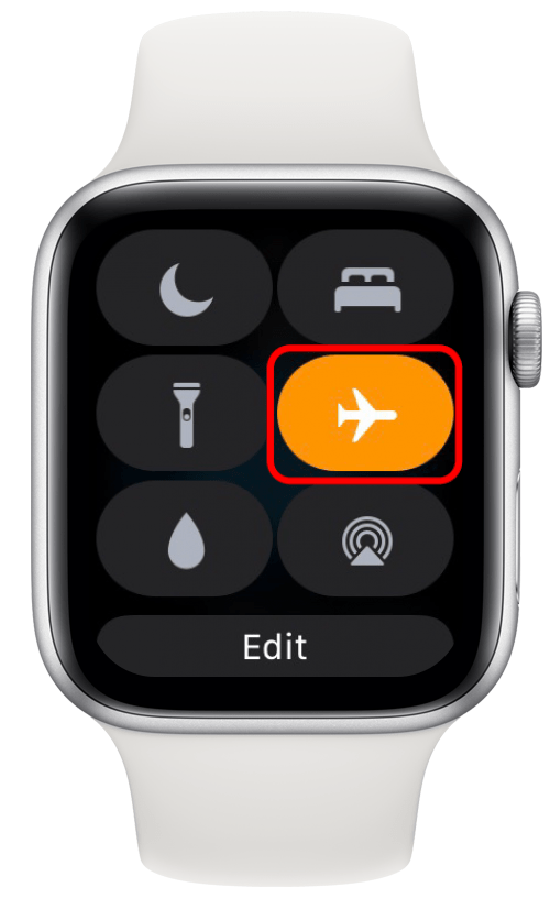 סמל מטוס כתום ב-Apple Watch