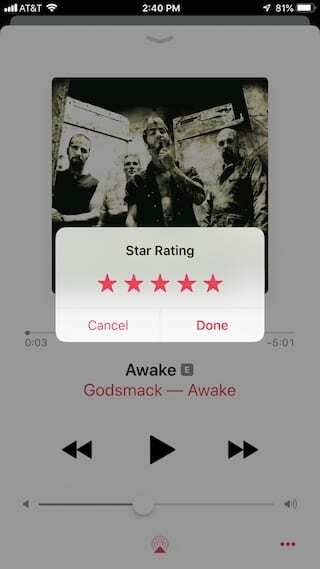 Оцените песню в Apple Music на iPhone.