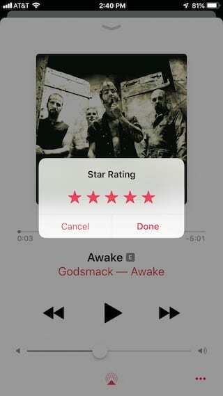 Avalie a música da Apple Music no iPhone.