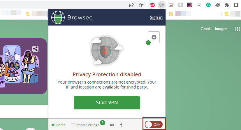 Onemogočite VPN, da popravite napako med pošiljanjem pošte v Thunderbirdu