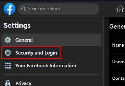 Keamanan dan masuk pengaturan Facebook
