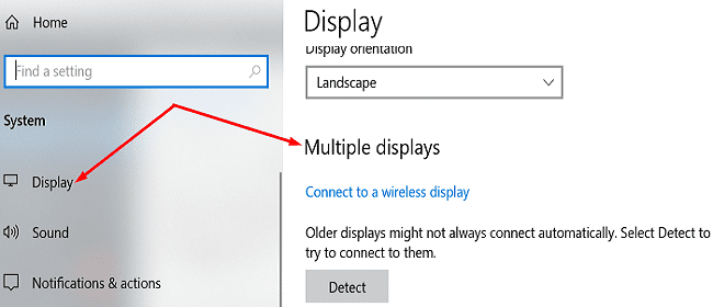 check-windows-10- دعم شاشات متعددة