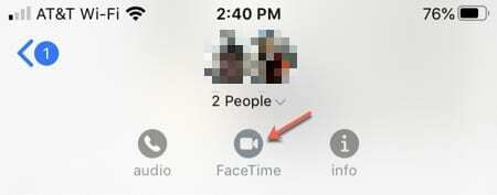 Начать группу сообщений FaceTime-iPhone