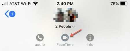 Démarrer les messages FaceTime de groupe-iPhone