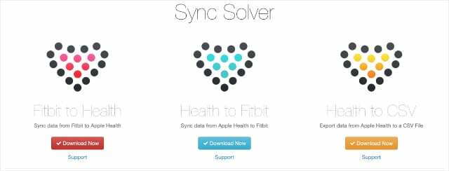 Sinkronkan Solver Health ke pilihan aplikasi Fitbit