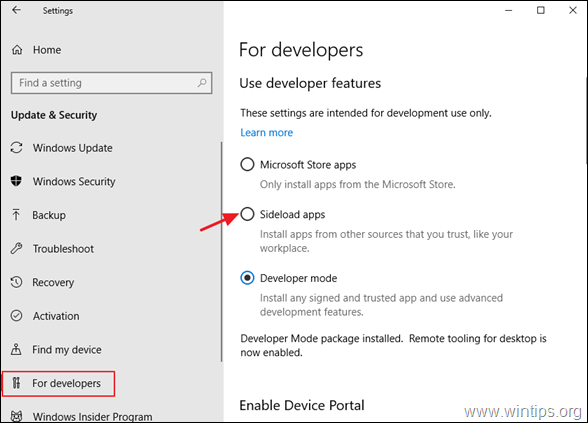 Entwicklermodus deaktivieren Windows 10