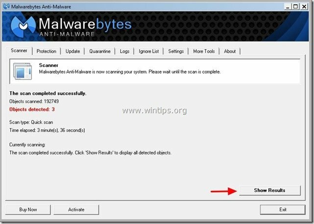 malwarebytes-εμφάνιση-αποτελέσματα