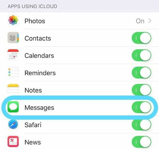 Comment utiliser les messages dans la fonction de synchronisation iCloud