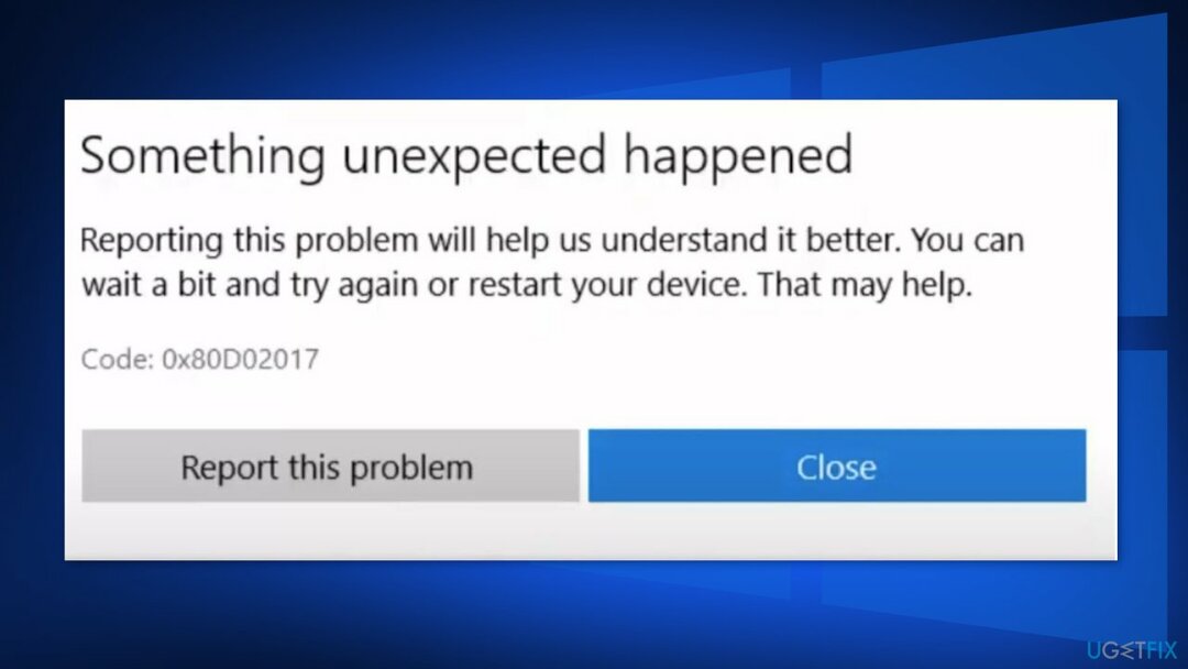 Ako opraviť chybu Microsoft Store 0x80D02017? 
