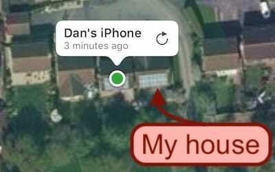 Find My iPhone térkép.