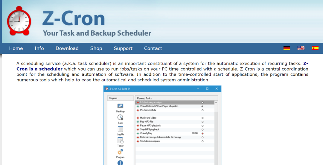 Z-Cron – bezplatné aplikácie plánovača systému Windows
