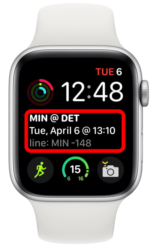 Apple Watch의 스포츠 알림 컴플리케이션