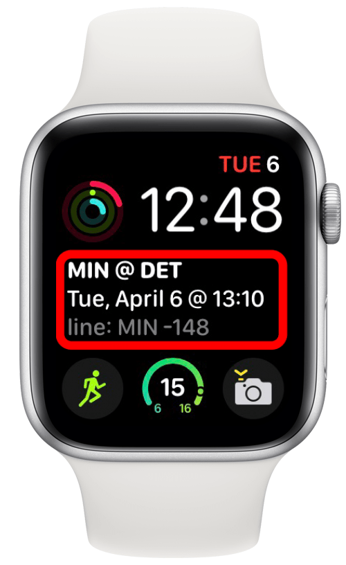 Sportvarningar komplikationer på en Apple Watch