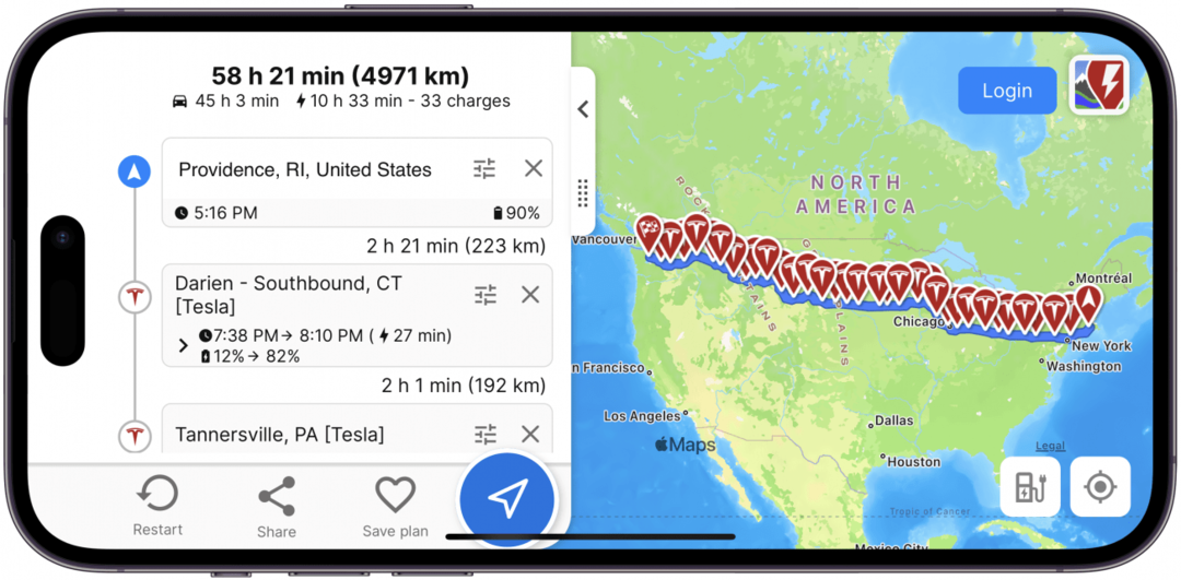 Meilleure application Tesla pour planifier un voyage et éviter l'anxiété liée à l'autonomie