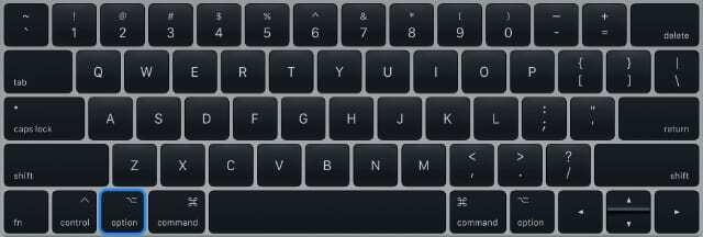 Клавиша Option на клавиатуре для загрузки при выборе загрузочного диска